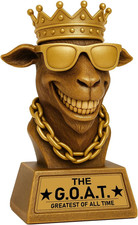 Goat Trophy – 7" G.O.A.T. Resin Award for Fantasy Football, Office Desk, Best Pl