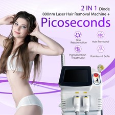 1200W 2in1 808nm Diode  Pico Laser Hair Removal Tattoo Removal Salon Machine