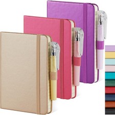 3 Pack Pocket Notebook Journal with Pen, Mini Small Notepad Notebook 3.7" x 5.7"