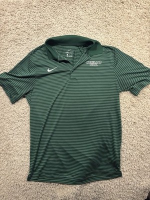 Nike Cleveland state vikings shirt adult small green striped dri fit casual men