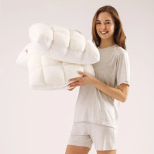 Mellow Sleep Puff Pillow   Soft Quilted Design for All Sleep Positions