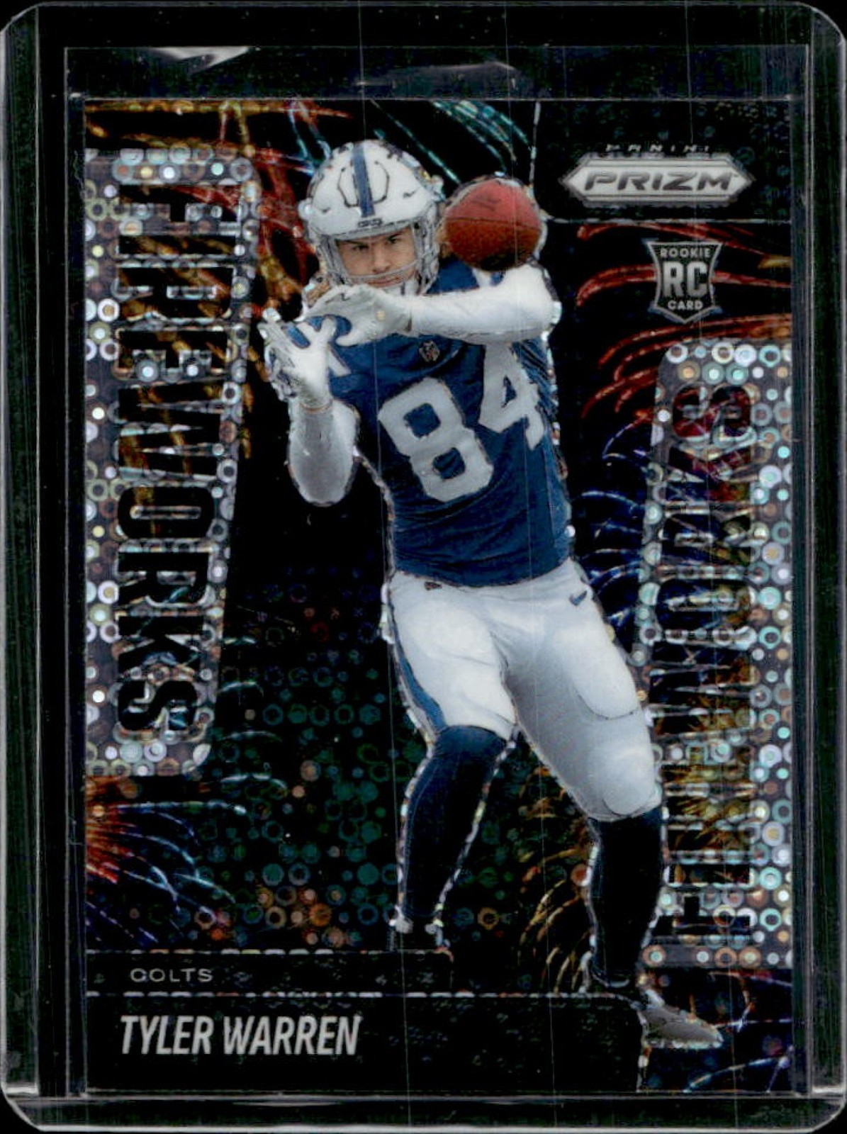 2025 Panini Prizm Tyler Warren Fireworks RC No Huddle Rookie #12 Colts