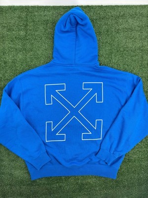 Off-White Blue Pullover Hoodie Size Medium