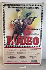 rare 1984 Houston Livestock Show and Rodeo Vintage Stand Up Poster Reba 19G49