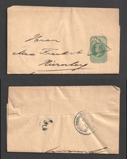 Queen Victoria QV Triangular IFB Postmark 1/2d Postal Stationery To Germany