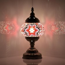 Tiffany Style Bohemian Stained Glass Decorative Desk Lamps Bedside Night...