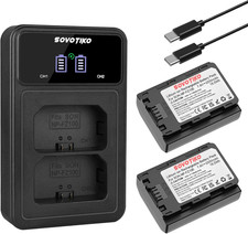 NP-FZ100 2500Mah Battery 2-Pack and Dual Port PD Fast Charger for Sony A7III, A7