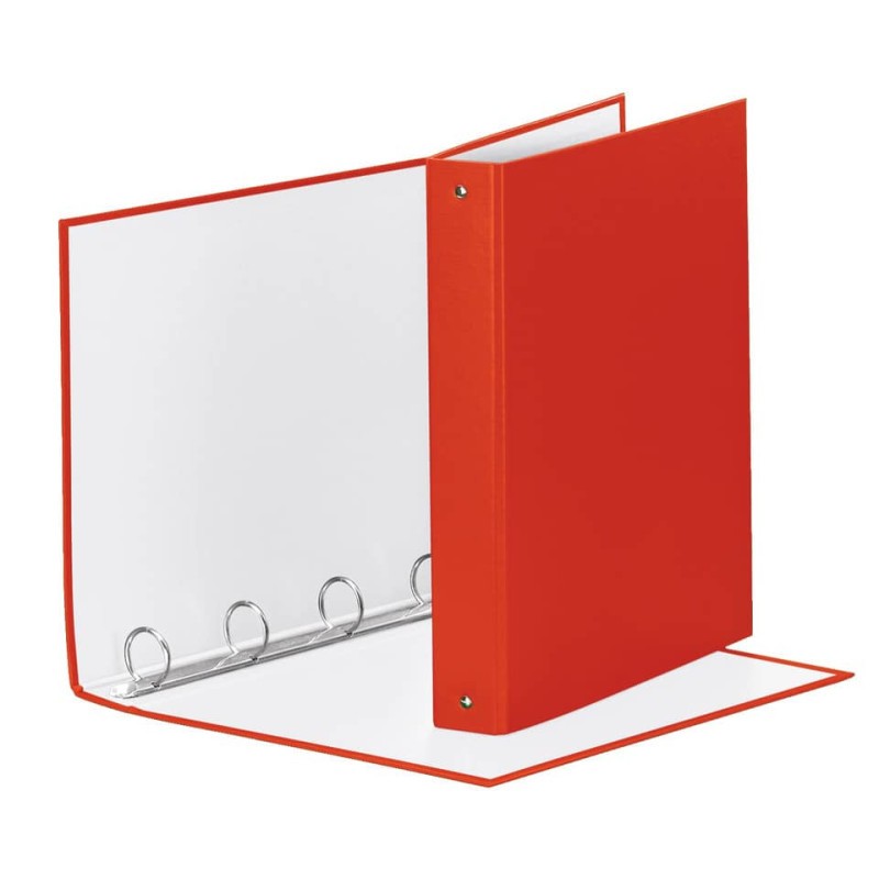 Raccoglitore Esselte Meeting a 4 anelli tondi 30mm cartone rivestito in PP rosso