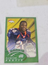 Rare 2002 Clinton Portis Topps Rookie Portrait Auto Green Broncos