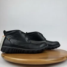 New Mens Bogs Black Leather Lace Waterproof Classic Chukka Boots Size 9.5 / 10 D