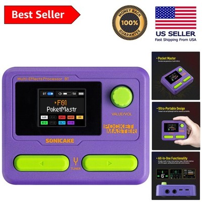 Pocket Master Portable Multi Effects Pedal - Over 100 Built-in Effects, Purple