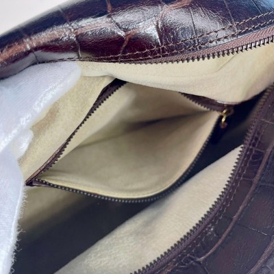 「c-one 」J&M DAVIDSONmini vivi J M Davidson Vivi Embossed Crocodile Leather Handbag 12x7x5