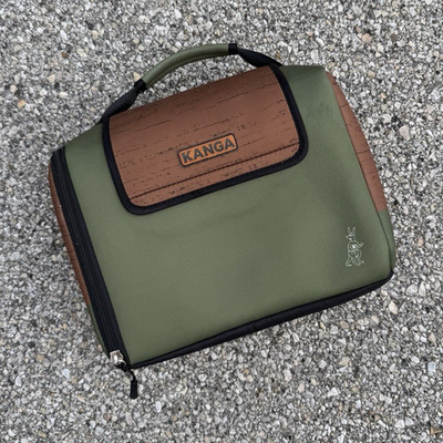 Kanga Insulated 6-Pack Cooler Box Lunch Bag, Green Rectangle Zipper Handle