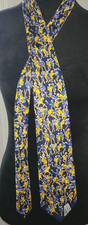 Alynn neck tie "Lacrosse" print made in USA Blue Yellow