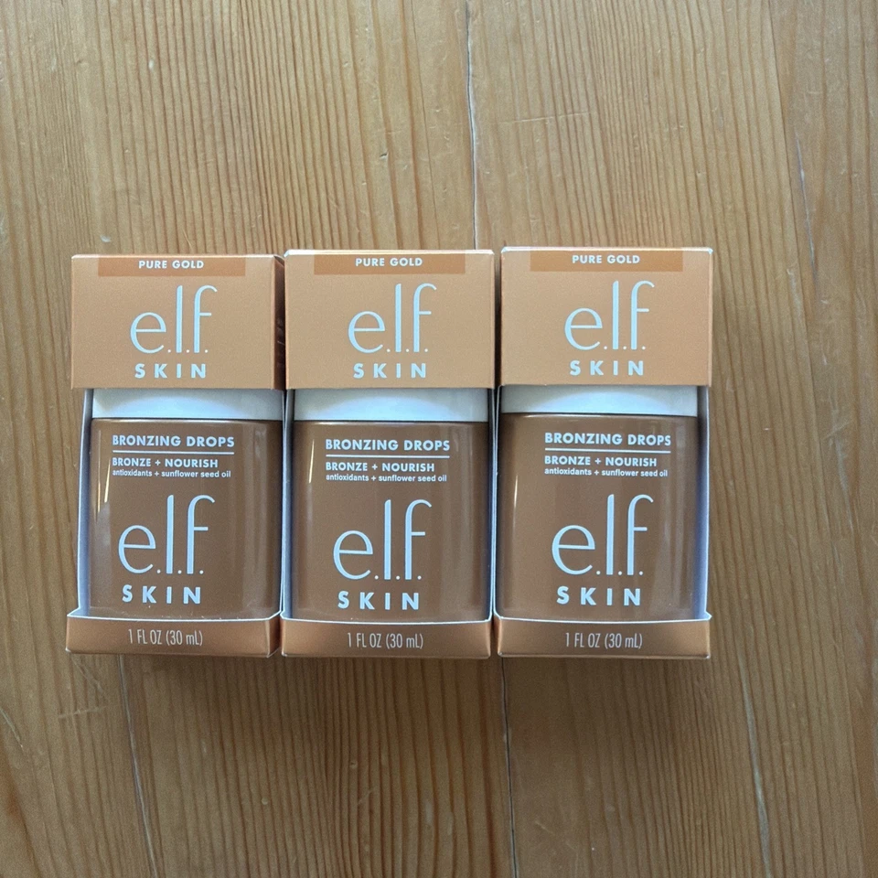 e.l.f. SKIN Bronzing Drops, flüssiger Bronzer Für Gesicht & Haut, Pure Gold  - Bild 4 von 4