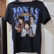 Jonas Brothers Graphic Print Black M Teen's Short Sleeve Crew Neck T-Shirt