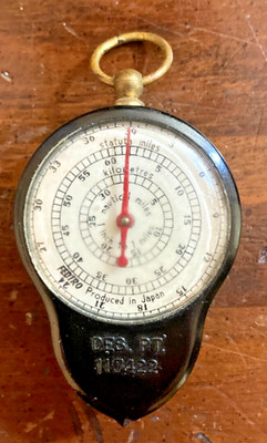 Vintage Opisometer Map Measurer Compass Fedtro Japan Drafting Survey Tool
