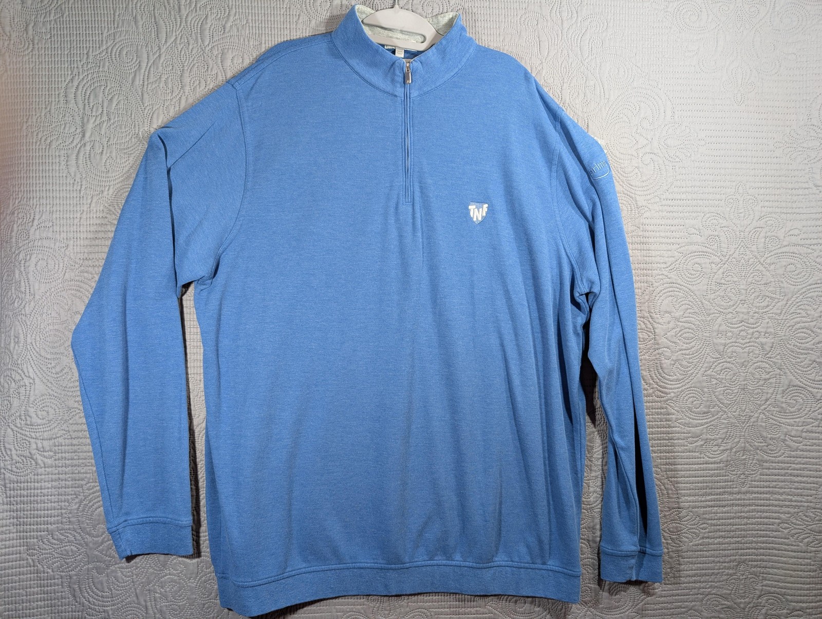 Peter Millar Pullover Mens 2XL Blue Half Zip Sweater Amazon Prime TNF Logo XXL