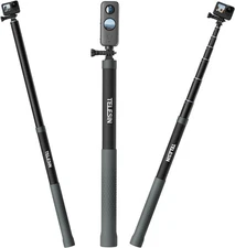 TELESIN G3 Selfie Stick Pole Long Invisible (118"/3M), Carbon Fiber... Fast Ship