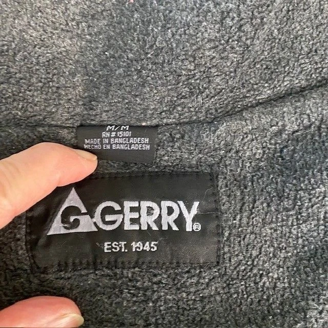 Gerry Windbreaker Black Jacket Gray Fleece Lined Size M Outdoor Hiking Full zip  - Image 3 of 4