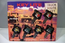 6pc VINTAGE LOT LARGE SEMI TRUCK KEYS REFILLABLE BUTANE LIGHTERS W/ DISPLAY NEW