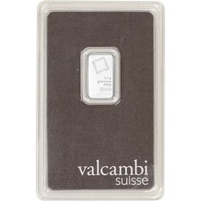 2.5 gram Platinum Bar - Valcambi Suisse - 999.5 Fine in Sealed Assay