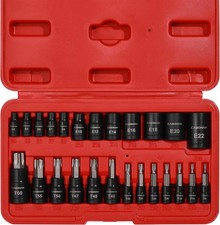 CASOMAN 25 Piece Torx Bit Socket and External Socket Set, 13 Star Socket Bits...