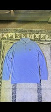 Next Boys Long Sleeve Polo Shirt Blue Marl Stag Logo Age 11 Years Height 146cm