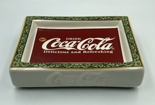 Vintage Coca-Cola Multi-Colored Ceramic Soap Dish With Embossed Logo
