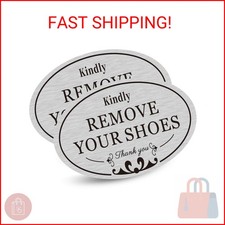 2 PACK Kindly Remove Your Shoes Oval Please Take Off Your Shoes No Shoes Sign De