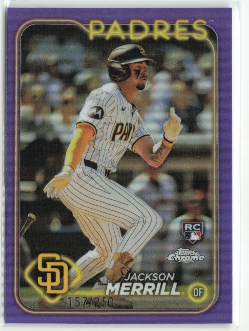 2024 Topps Chrome Jackson Merrill #207 Purple Refractor RC /250 Padres