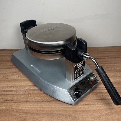 WARING Pro WMK300 Professional Belgian Waffle Maker SIlver Tested Clean