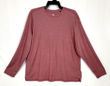 Tommy Bahama Men's XL Burgundy Pima Cotton Blend Long Sleeve Pullover Knit Shirt