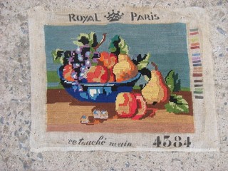 " nature morte " 29cmx22cm 4384réf5020 tapisserie canevas FINI Paris France