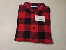 MEN'S SIZE XXL LONG SLEEVE FLANNEL SHIRT WITH CHEST POCKETS RED BUFFALO CHECK