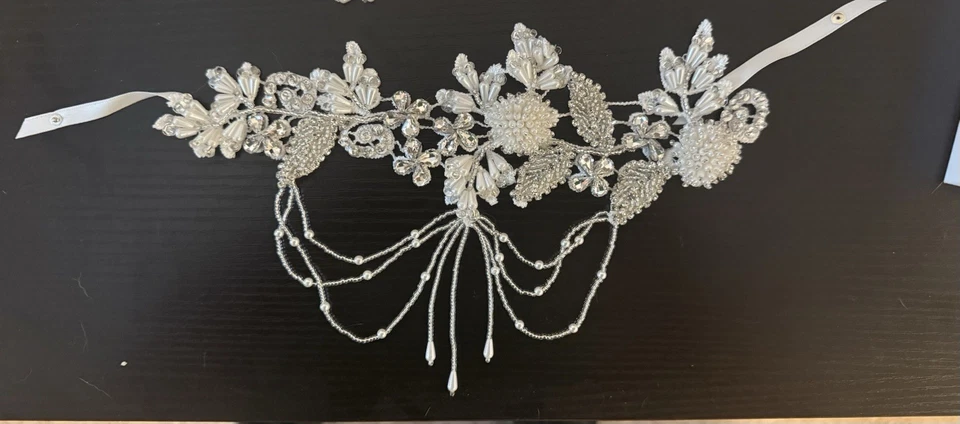 Wedding Dress Add On Shoulder Jewelry Rhinestone Crystal - Image 4 of 4