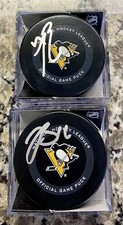 Pittsburgh Penguins SIGNED 2 Ct Official Game Puck Lot Bryan Rust Justin Brazeau