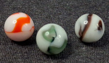 Vintage Alley Agate Swirl Set of 3 Marbles 5/8" - All Mint Condition - 526155