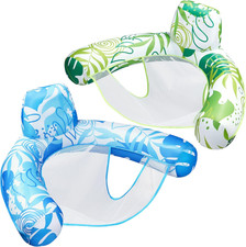 Pool Floats Chairs Adult,2 Pack Floating Water Hammock Chair,Inflatable Lounge w