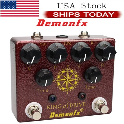 Demonfx King Overdrive Boost Guitar Effect Pedal OD/Clean Distortion Model LED