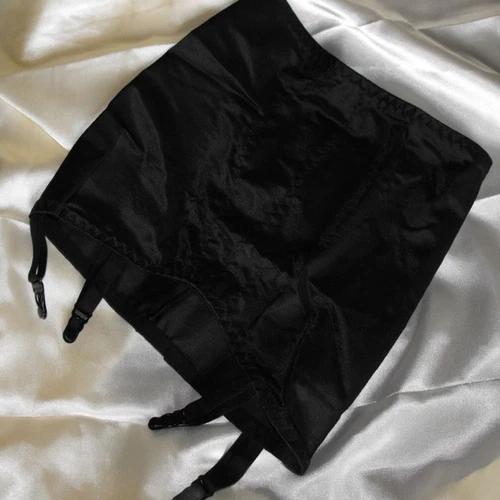 Floral Edge Cloth Girdle Vintage Garter Belt 4 Straps Suspender Belt - Picture 7 of 13