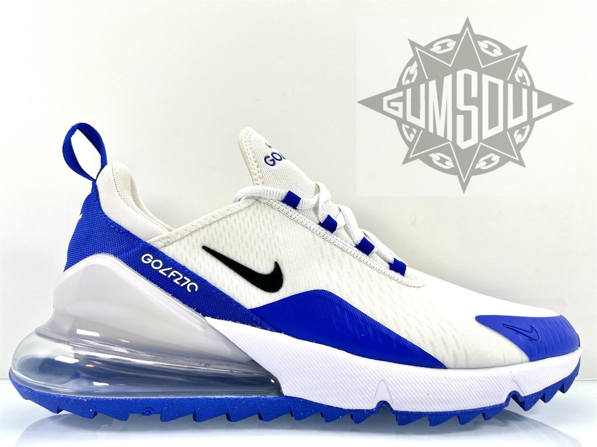 NIKE AIR MAX 270 GOLF WHITE RACER BLUE PURE PLATINUM BLACK