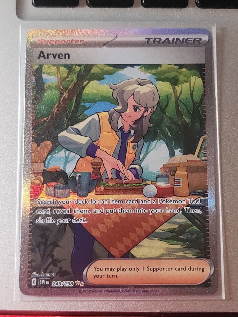 arven pokemon card full art ARVEN 249/198 SV1EN SCARLET & VIOLET BASE SET POKEMON (SPECIAL  ILLUSTRATION, NM)