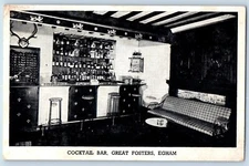 Egham Surrey England Postcard Cocktail Bar Great Fosters Greetings c1940's