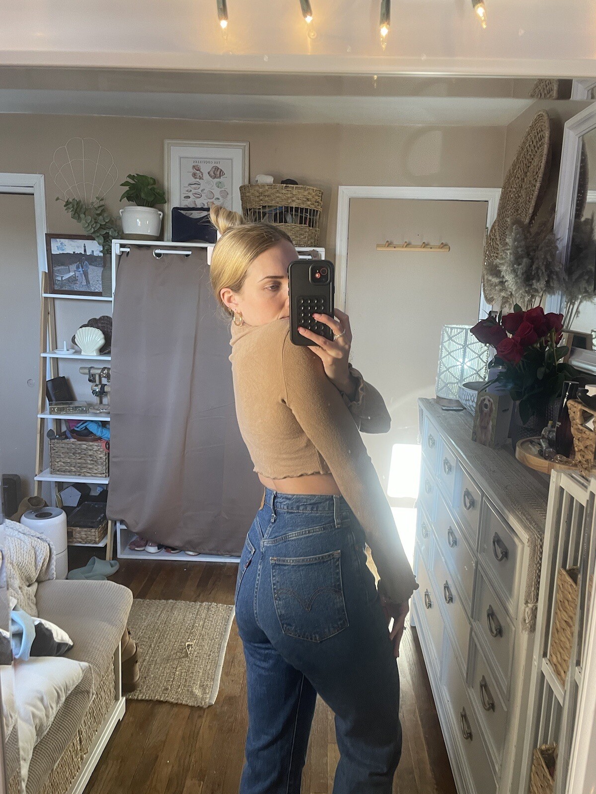 Idem Ditto front clasp split ribbed crop top size… - image 14