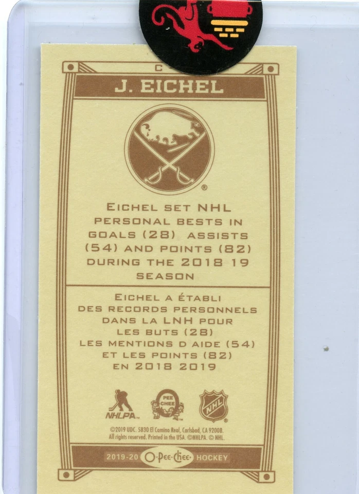  2019-20 O-Pee-Chee Caramel Minis Caramel Border #C-8 Jack Eichel - Image 2 of 2