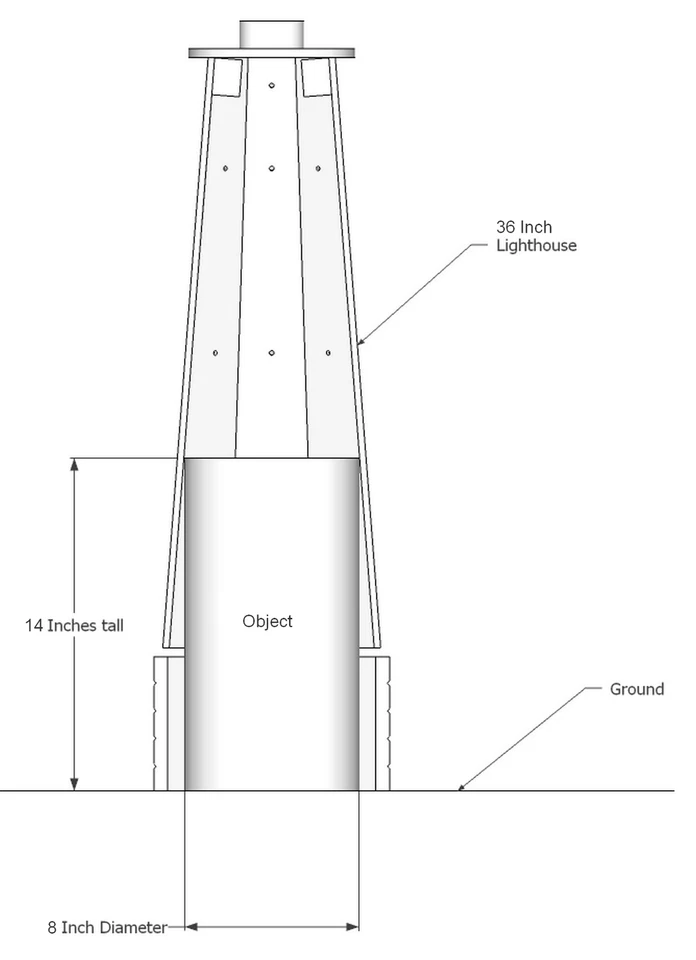 Solar lighthouse wood decorative lawn and garden ornament 3 ft tall red accents - Image 4 of 4