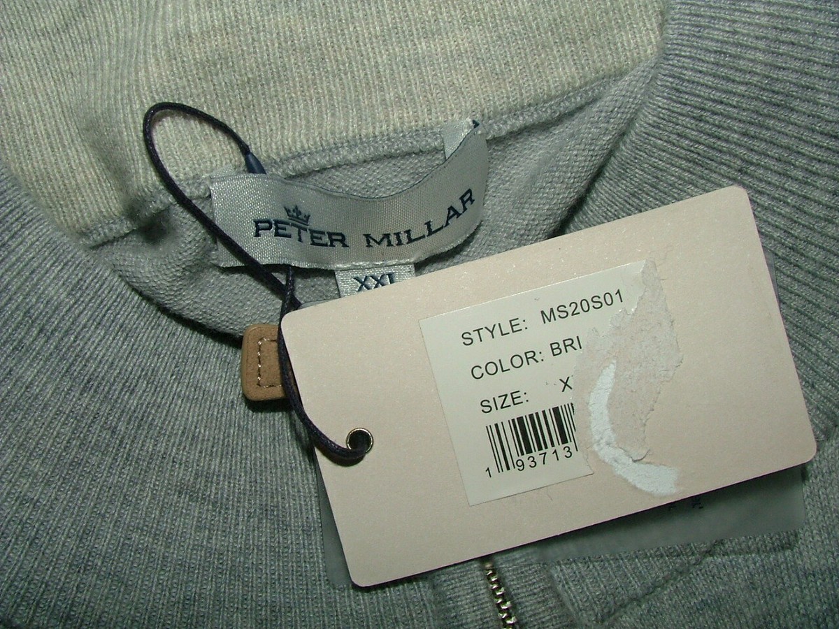 NEW WT PETER MILLAR 1/2 ZIP SWEATER SIZE XXL COTTON NYLON SILK