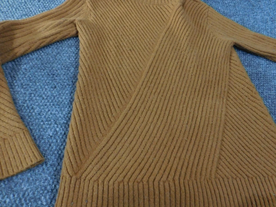 Suéter Ann Taylor XS Marrón Lana Alpaca Cuello Tortuga Tejido Elástico Nylon Geométrico Foto 4 de 4