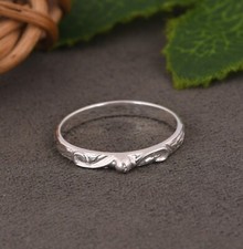 Engraved Designer Ring For Woman's 925 Sterling Silver Daily Wear Jewelry Gift